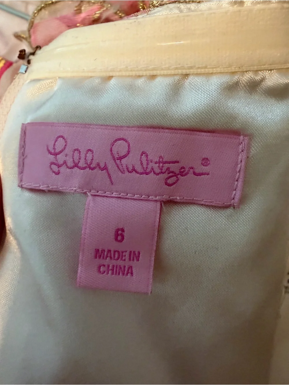 Lilly Pulitzer Pink and Gold Strapless Mini Skirt - Picture 3 of 4
